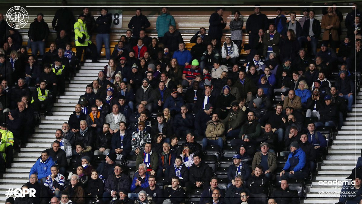 QPR's tweet photo. 📷 A disappointing Tuesday night, but a huge thanks to the 3️⃣8️⃣3️⃣ R's fans who backed the boys at Pride Park for #DERvQPR. See you back in W12 on Monday! #QPR https://t.co/FfMQK2Zudy