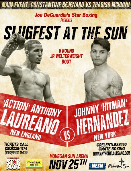 StarBoxing's tweet photo. Get to .@MoheganSun this #Saturday for #SLUGFESTattheSUN as undefeated @GW_Relentless takes on @Hitman_dez who is looking for redemption .@ringmagazine .@FoleysNY #FightWeek #MoheganSun @MontaukBeverage TICKET LINK https://t.co/3tmOdydYxI with promo code BOXING to win merchandise https://t.co/UQjbDHpVFo