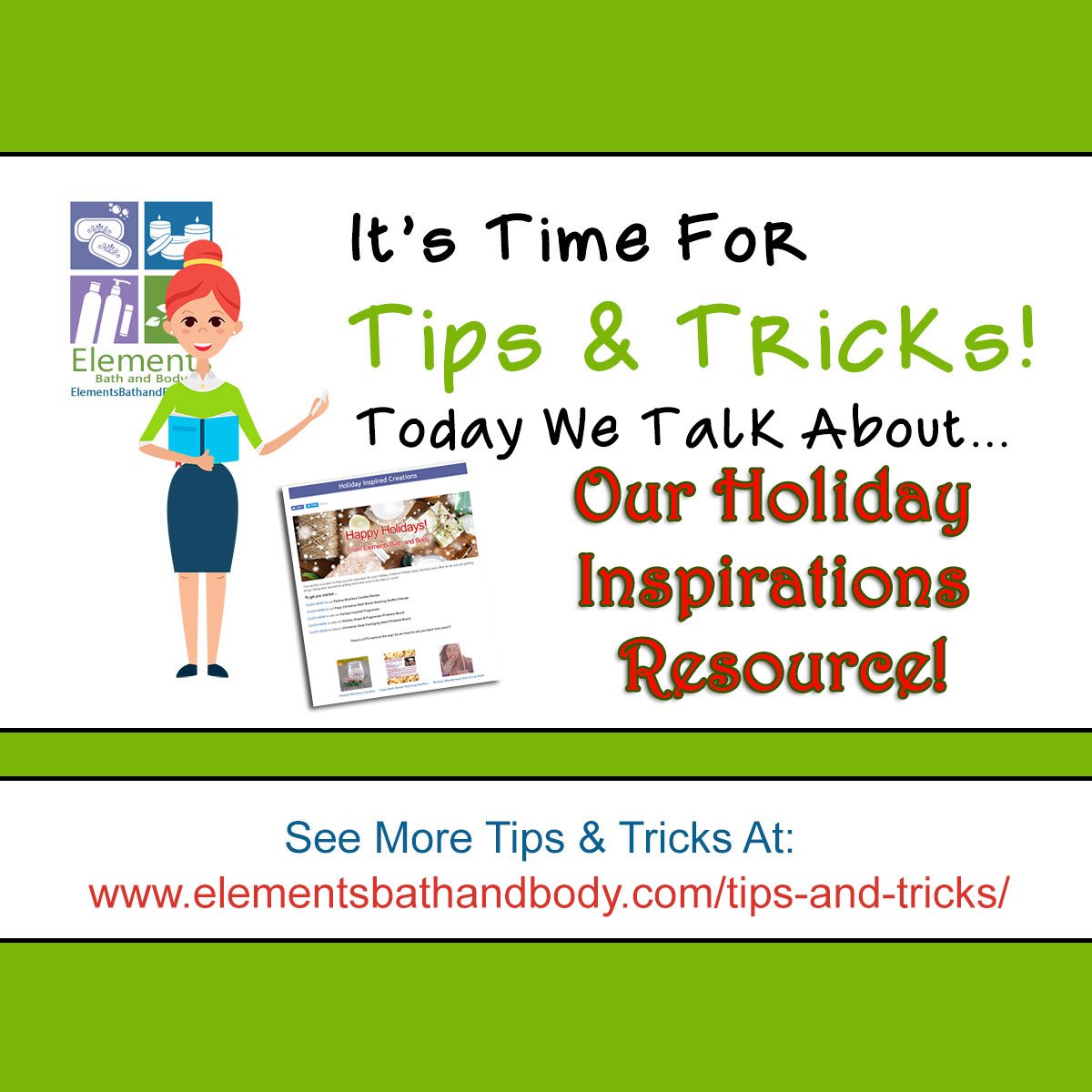 ElementsBB's tweet photo. IT'S TIME FOR TIPS & TRICKS!!! :D
Today We Share With You Our HOLIDAY INSPIRATIONS RESOURCE SECTION!!! π
ππββοΈ
CHECK IT OUT HERE >>> https://t.co/xfGLxkfvrA
#diysoap
#soaping
#HolidayCrafts
#ChristmasCrafts
#diypackaging
#StockingStufferIdeas
#soapmaking https://t.co/tLh6zmsHfW