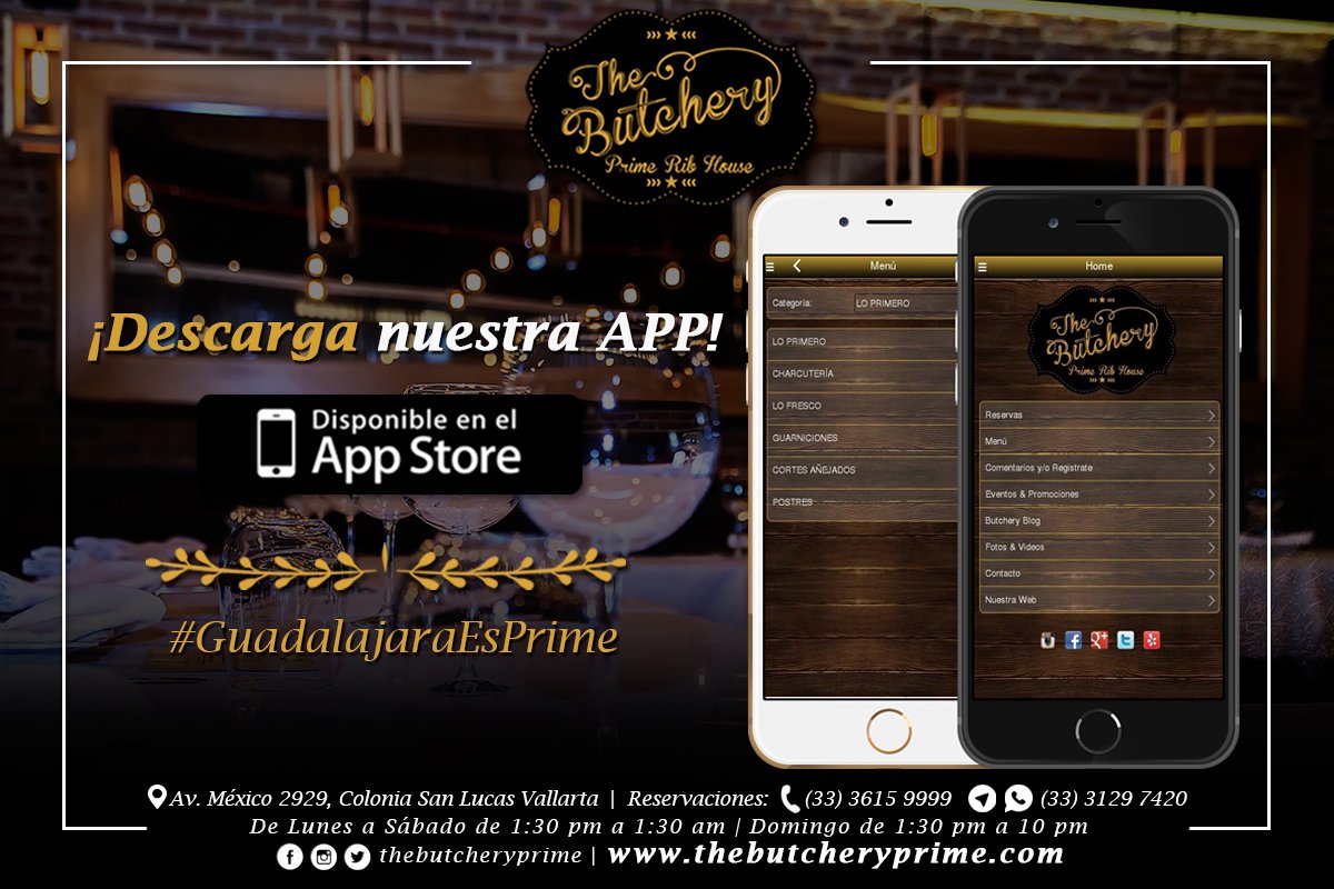 Consulta nuestro menú, ve nuestros platillos y gestiona tu reservación desde la comodidad de tu smartphone, descarga nuestra App!
Para IPhone descarga aquí: ow.ly/TDbB30ccYZB
Para Android descarga aquí: ow.ly/jKpr30ccZ15
TheButcheryPrime.com <a href="/_EnGdl/">En Guadalajara</a> @vidaenGDL
