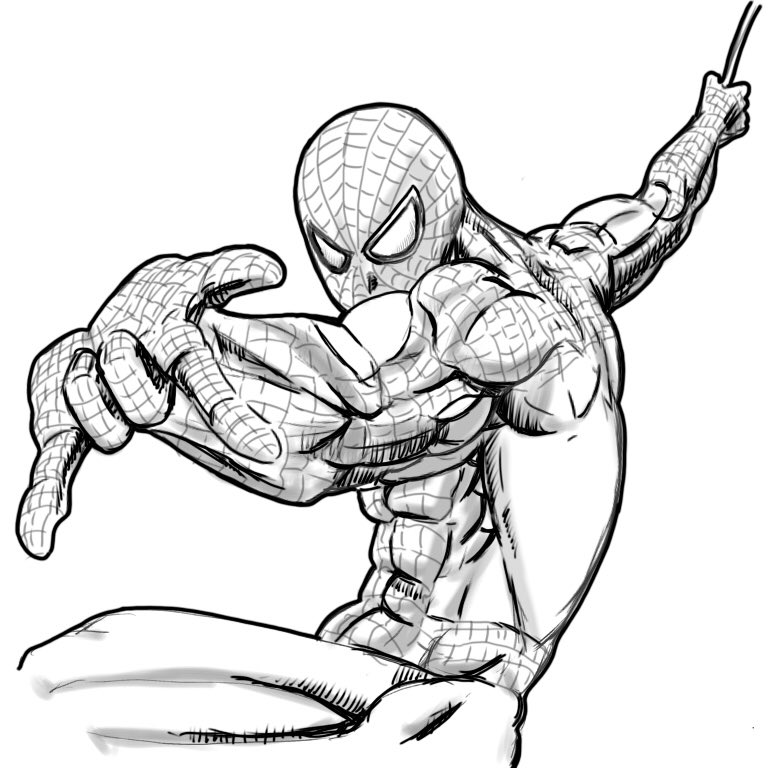 かまた 筋肉専門イラストレーター 今日の筋肉 ファンアート スパイダーマン ちょっと描き方変えてみた う ん もっと アメコミちっくに描けたら Apple Pencil描きやすくていつまでも描ける 今日の筋肉 ファンアート スパイダーマン