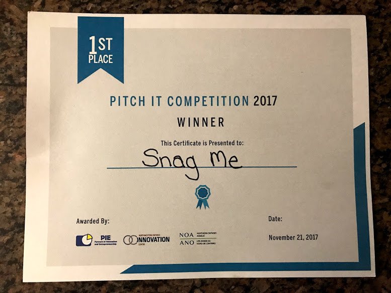 snagmeapp's tweet image. Congratulations to our team on a successful Pitch It Competition, where we claimed #FirstPlace, now it’s back to work! Thanks to @pienwo , @NWOInnovation and the Northern Ontario Angels! #SnagMe #CarpoolingMadeEasy