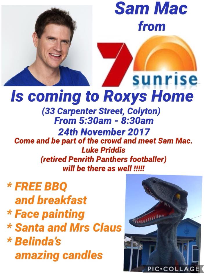 Dont forget this Friday the <a href="/sunriseon7/">Sunrise</a> team will be joining us for the morning with  the <a href="/RoxyTheDinosaur/">Roxy</a> family. Come along and show your support for this wonderful family that is doing so much to raise #autismawareness and support the <a href="/lpfasd/">LukePriddisFoundatio</a>. We hope to see you there!