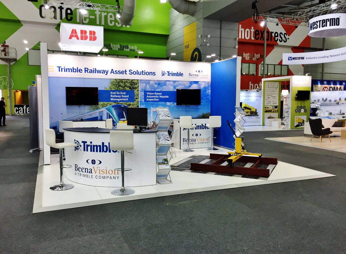 SkylineAust's tweet photo. @AusRAIL PLUS is in full swing at @BCEC_Brisbane and #Trimble are making a big impact. Catch them there until tomorrow on booth #601. 

See more from Skyline @ https://t.co/N0pFnXymfP

@TrimbleCorpNews #BeenaVision #AusRAIL #BCEC #customdisplay #exhibitiondisplay https://t.co/4lbEgtG3rQ