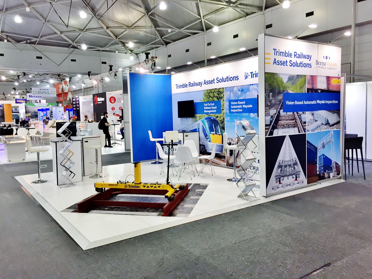 SkylineAust's tweet photo. @AusRAIL PLUS is in full swing at @BCEC_Brisbane and #Trimble are making a big impact. Catch them there until tomorrow on booth #601. 

See more from Skyline @ https://t.co/N0pFnXymfP

@TrimbleCorpNews #BeenaVision #AusRAIL #BCEC #customdisplay #exhibitiondisplay https://t.co/4lbEgtG3rQ