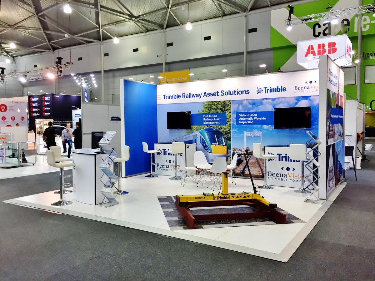 SkylineAust's tweet photo. @AusRAIL PLUS is in full swing at @BCEC_Brisbane and #Trimble are making a big impact. Catch them there until tomorrow on booth #601. 

See more from Skyline @ https://t.co/N0pFnXymfP

@TrimbleCorpNews #BeenaVision #AusRAIL #BCEC #customdisplay #exhibitiondisplay https://t.co/4lbEgtG3rQ