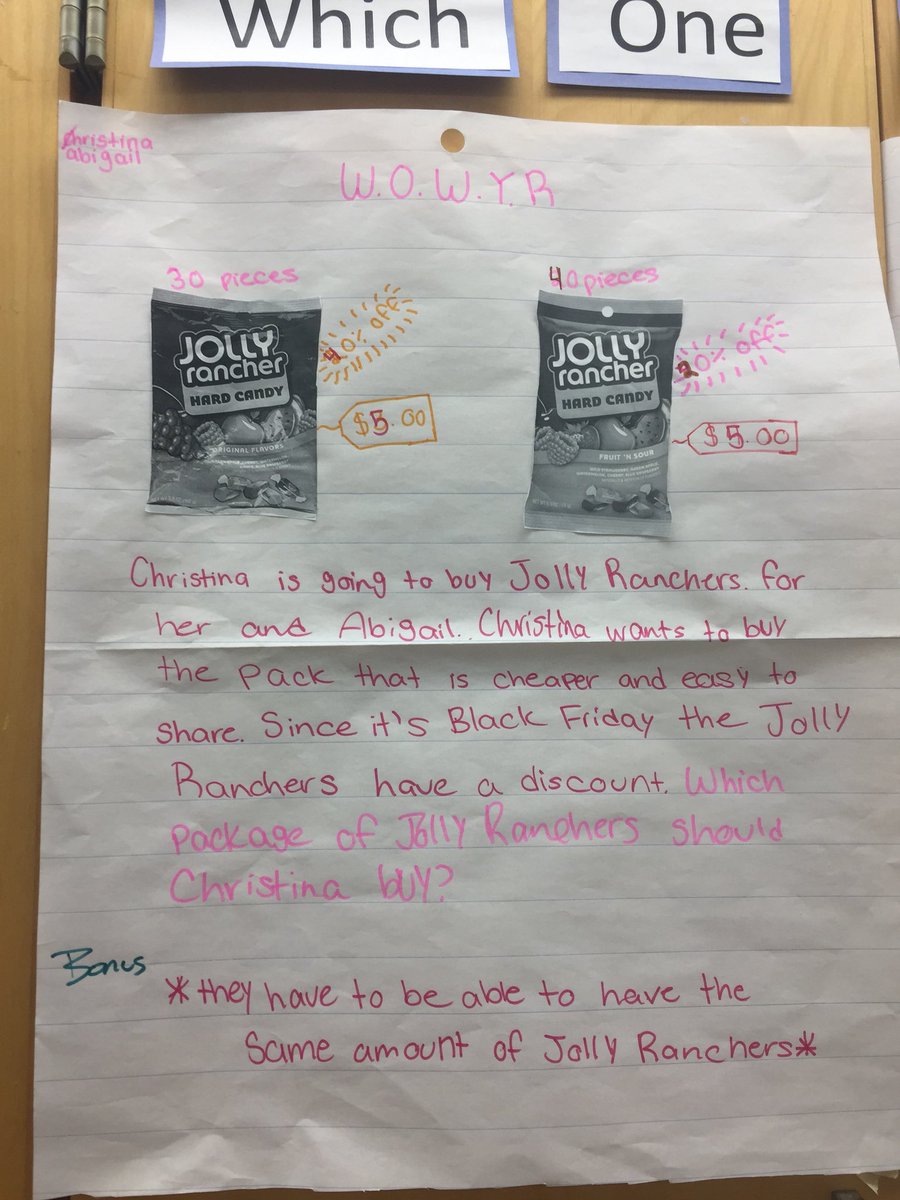 Mrs_LoMonaco's tweet image. Some wonderful #WOWYR questions that were created by the students in anticipation of holiday shopping. #futureconsumers #makemathreal #dpcdsb #dpmath