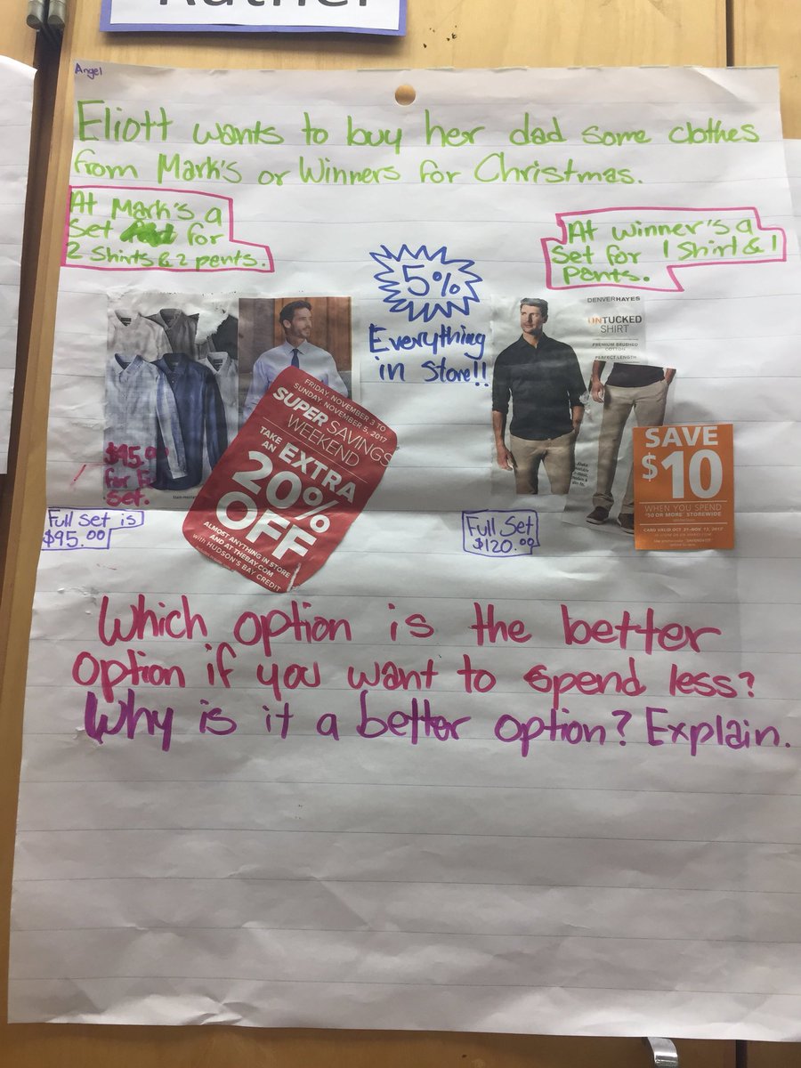 Mrs_LoMonaco's tweet image. Some wonderful #WOWYR questions that were created by the students in anticipation of holiday shopping. #futureconsumers #makemathreal #dpcdsb #dpmath