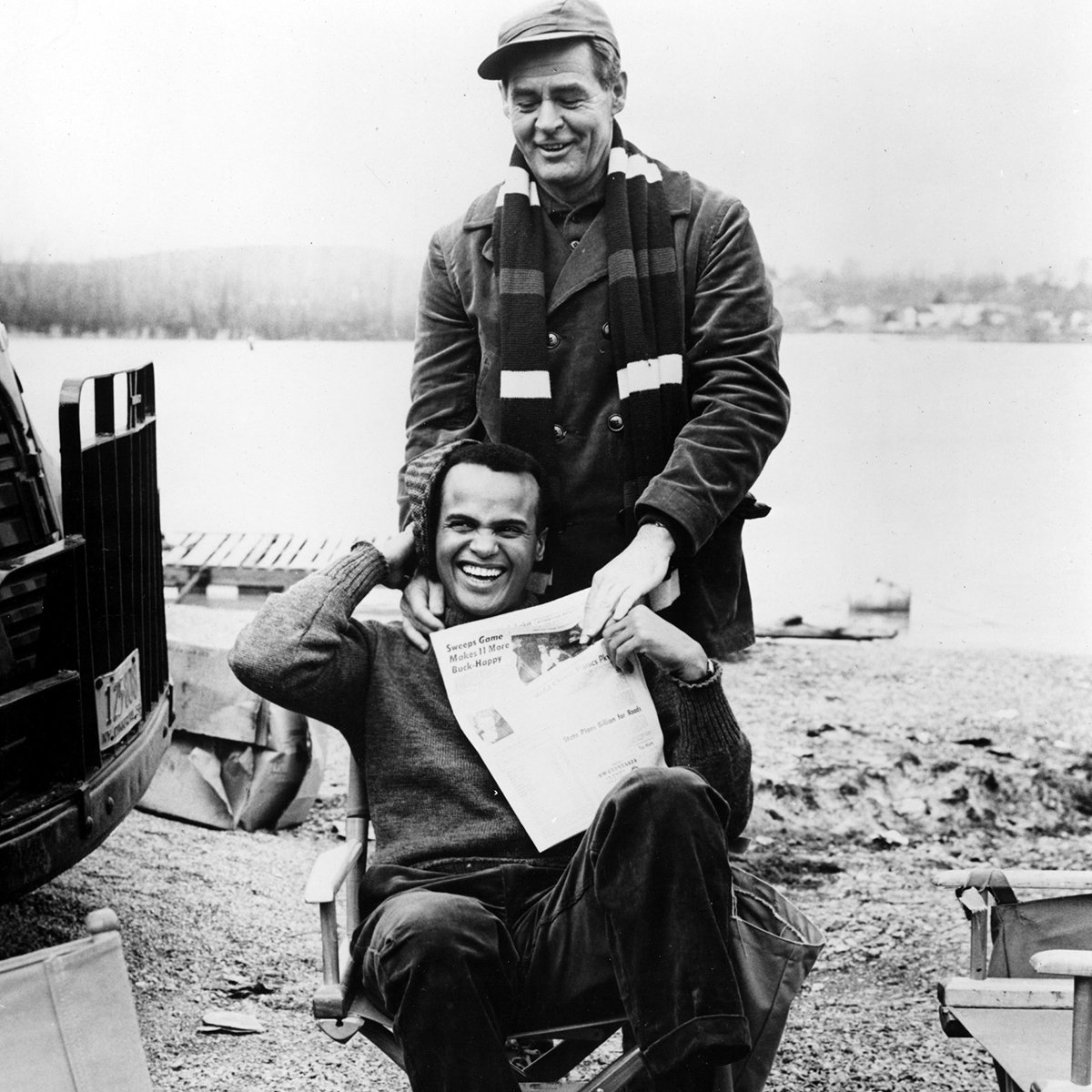 TCM on Twitter: "Harry Belafonte and Robert Ryan on the set of ...