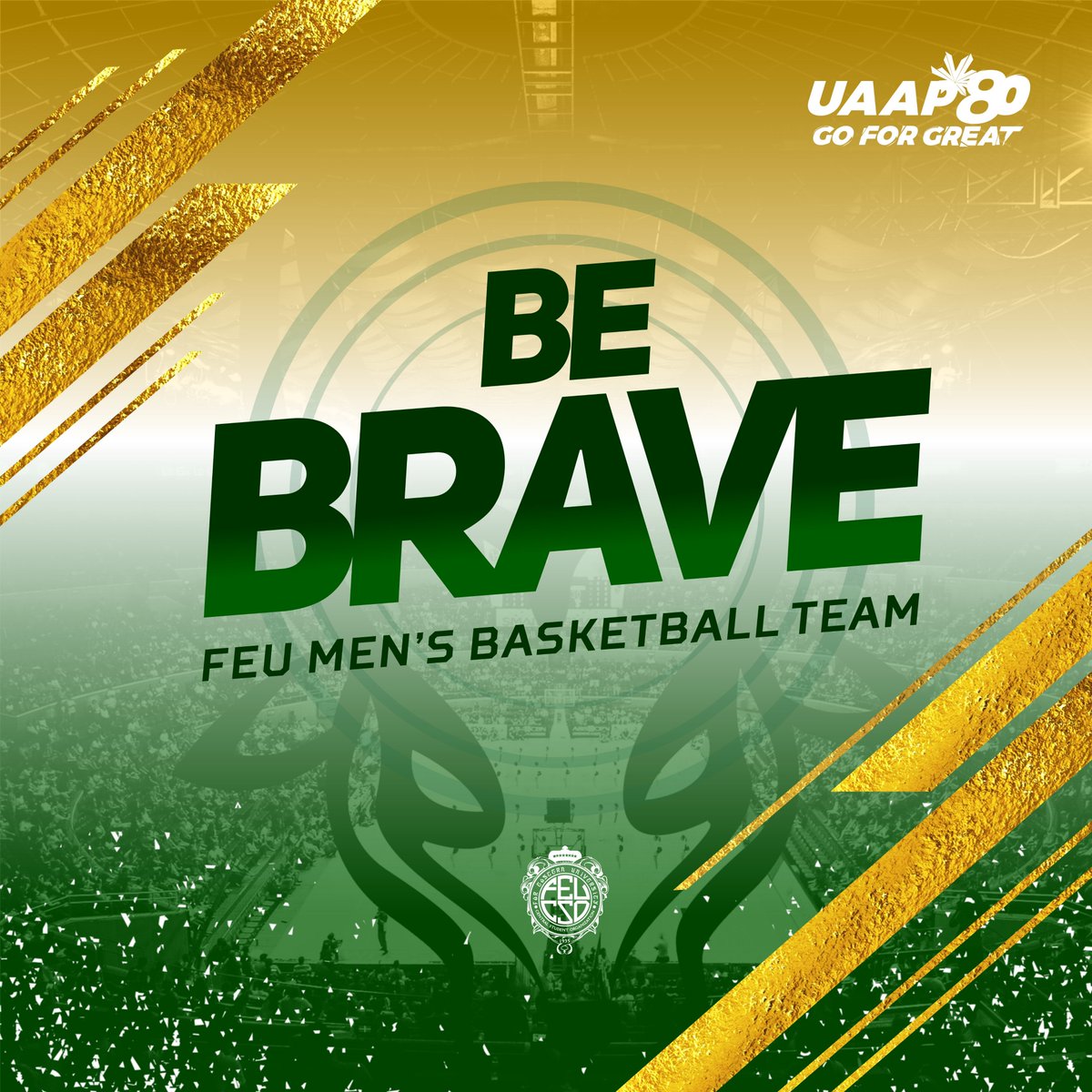 FEU Men's Basketball Team, we of the FEU Community look forward to a momentous show of bravery in your battle against the Blue Eagles of Ateneo.

Win or lose, we will not falter in our respect and gratitude towards what you all have accomplished.

#FierceTamaraws