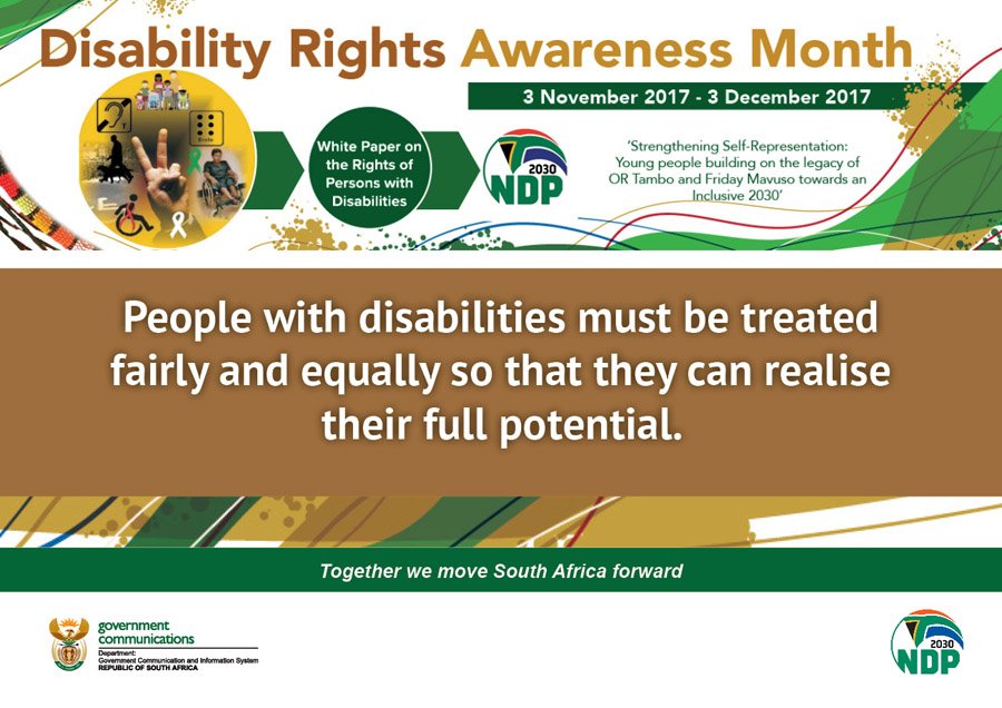 Good morning South Africa. Disability is the consequence of an impairment that may be physical, cognitive, mental, sensory, emotional, developmental, or some combination of these. #DRAM2017