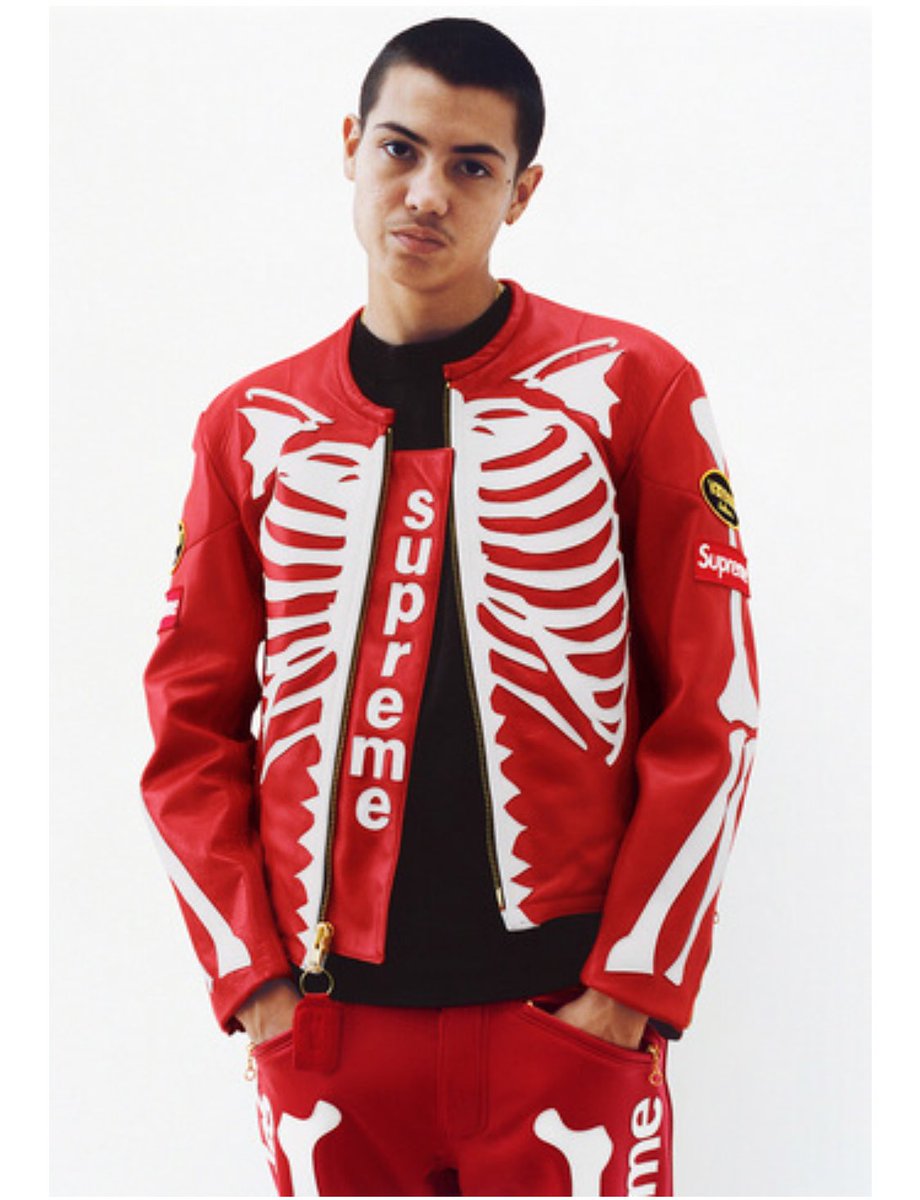 supreme leather jacket skeleton