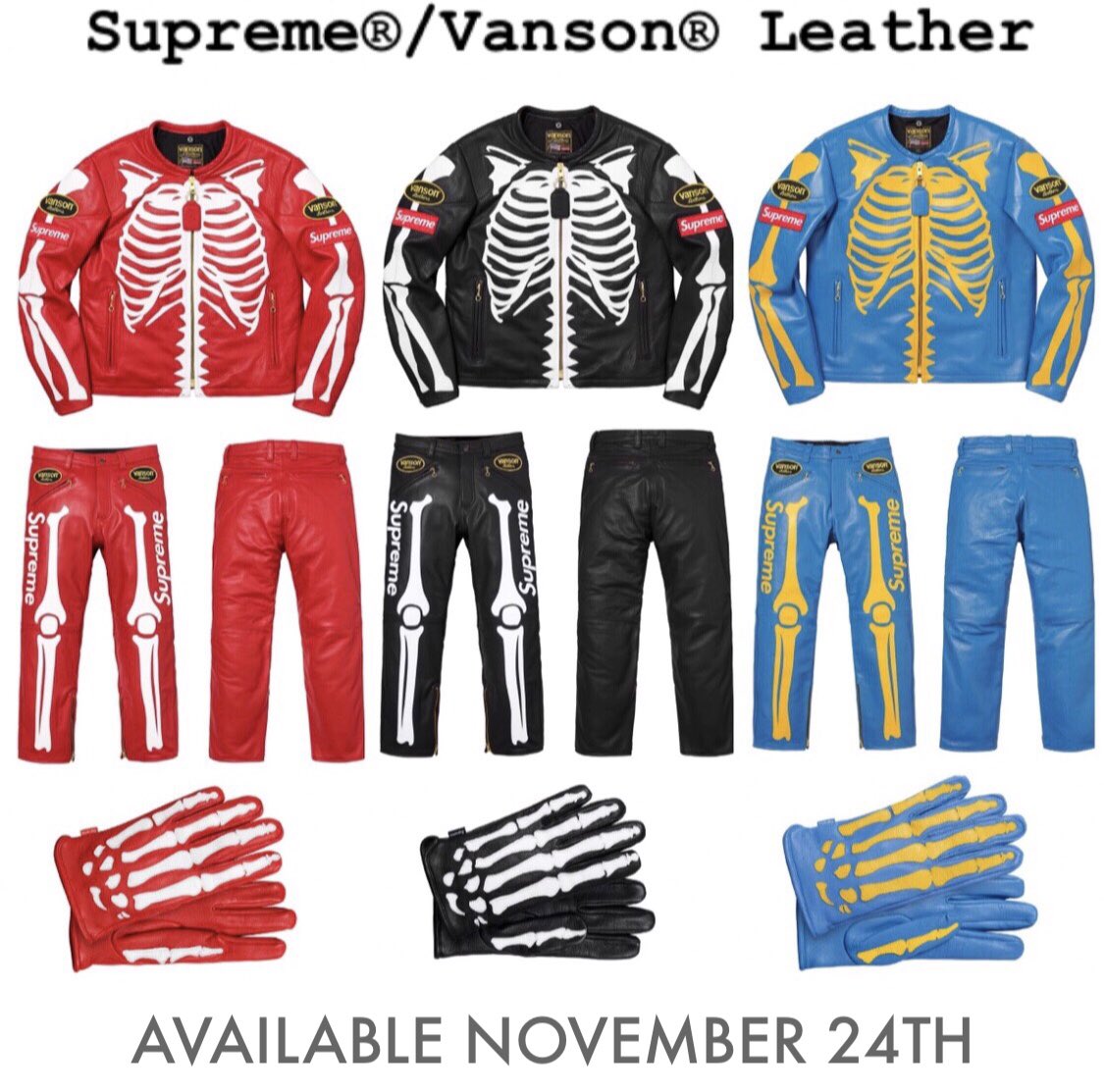 supreme leather bones jacket