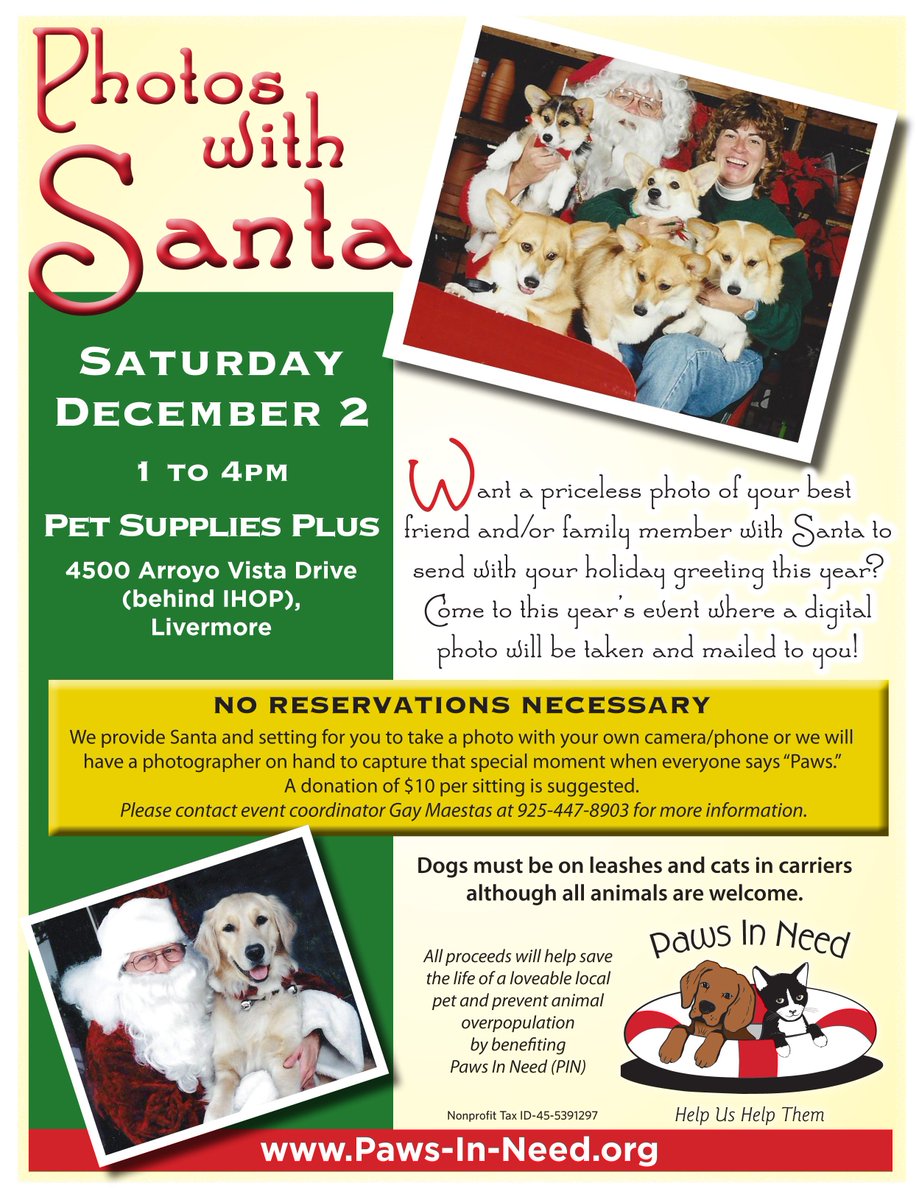 PawsInNeedBA's tweet image. Photos With Santa #SantaPhoto #PawsInNeed
