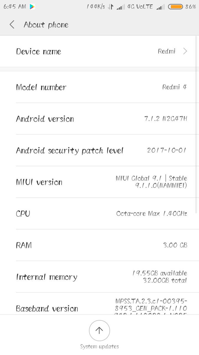 dlsamar's tweet photo. #miui9 #redmi4 https://t.co/qABbejFchb