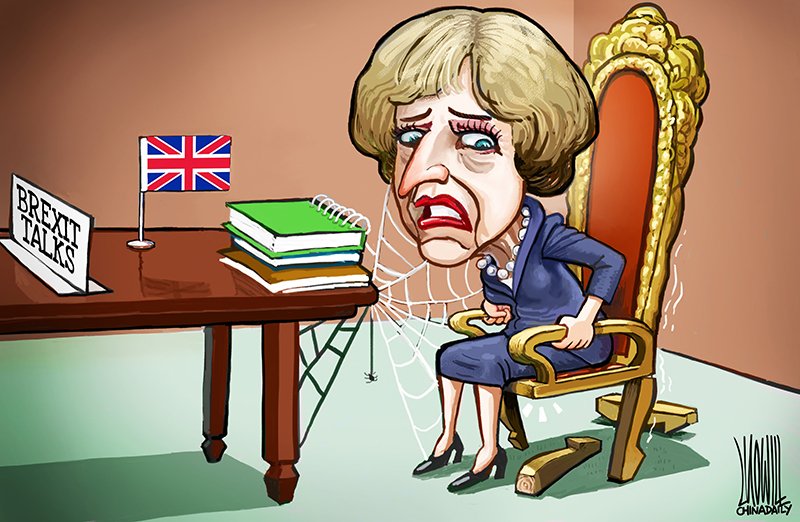 Brexit talks. #ChinaDailyCartoon