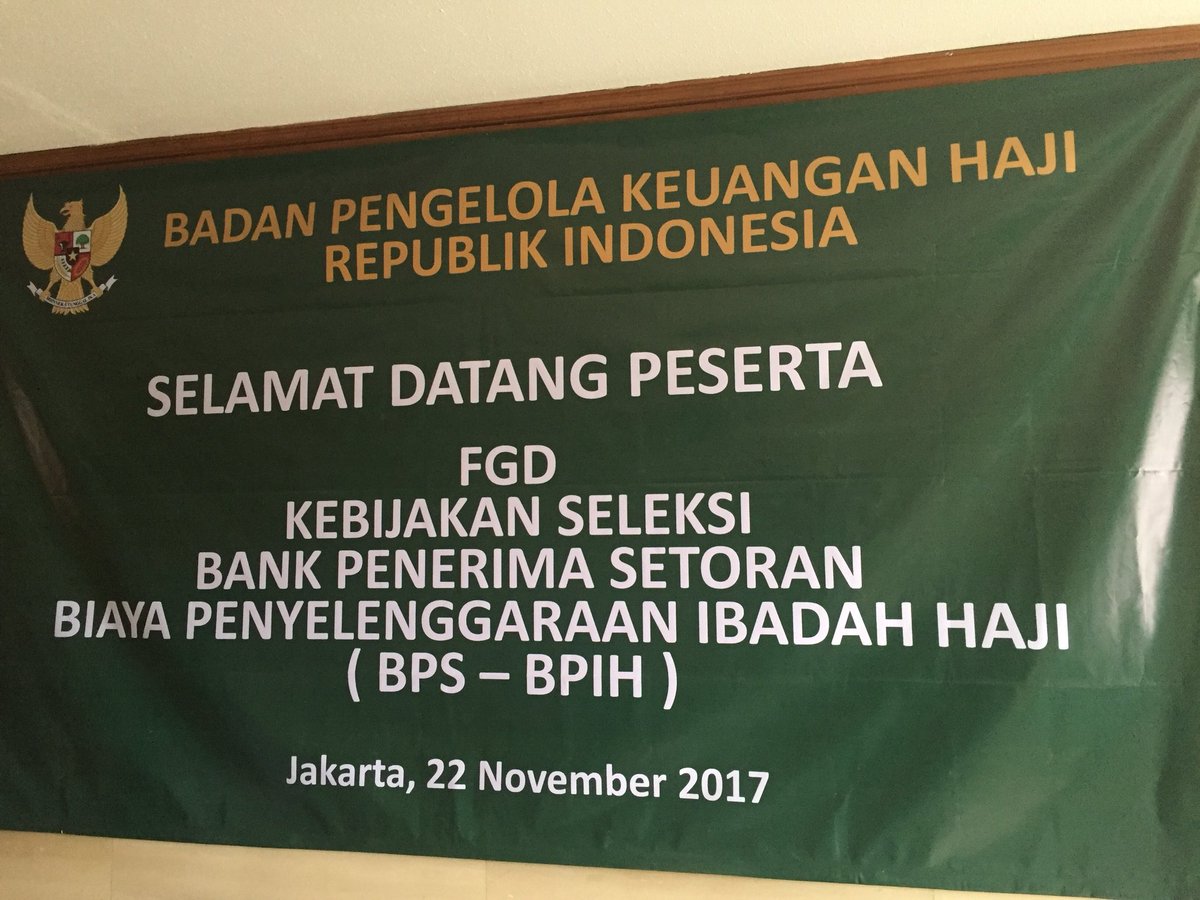 Humas_BPKH's tweet photo. Hari ini BPKH mengadakan FGD Kebijakan Seleksi Bank Penerima Setoran Biaya Penyelenggaraan Ibadah Haji BPS - BPIH https://t.co/CEye4fOc9h