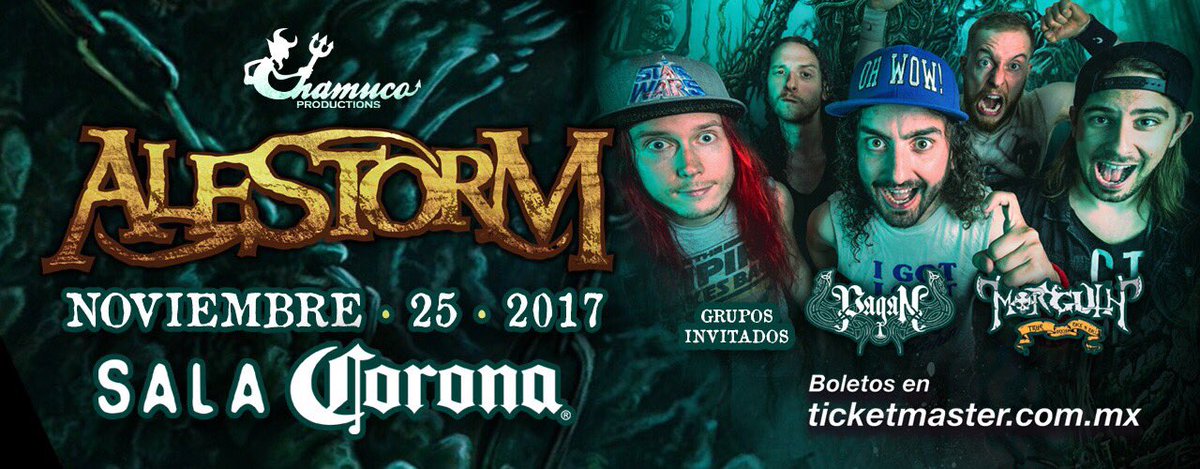 Holy smashing Goblins!!! We are playing for @alestormband at their #NoGraveButTheSeaTour in mexico!!!!#folkMetal #Trolls #Orcs #Pirates #metal #Alestorm