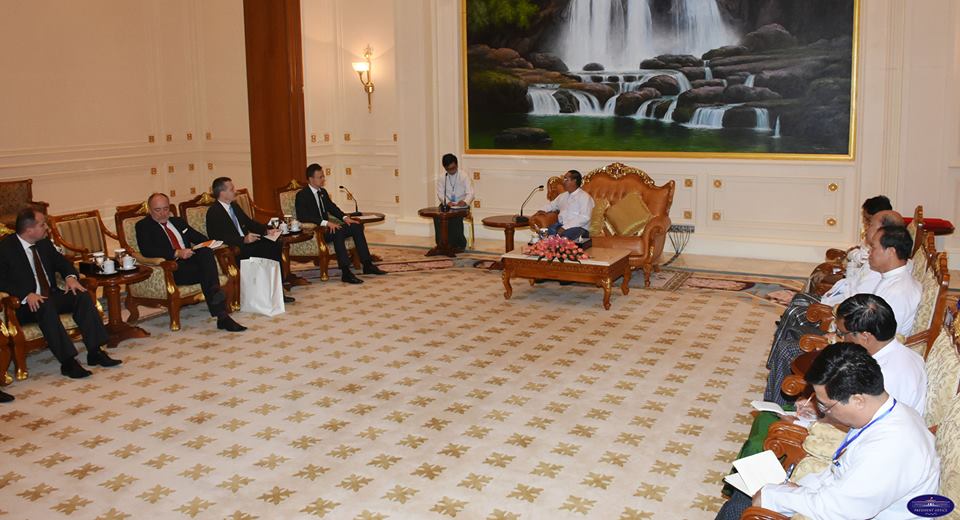 pomyanmar's tweet photo. #VicePresident #UMyintSwe receives #HungaryMinister of #ForeignAffairs
Read More: https://t.co/Y2ry81H7Lt https://t.co/NiGBBrJdho