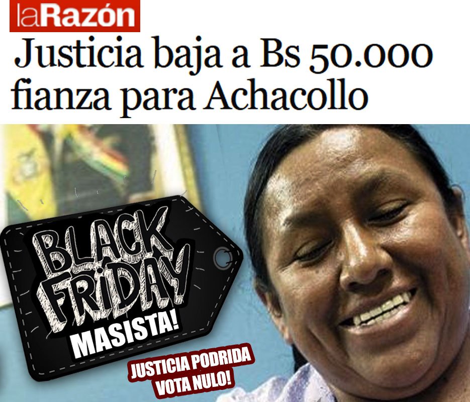 boliviadijono_'s tweet photo. GRAN OFERTÓN JUDICIAL! DESCUENTOS HASTA EL 75%, DETENCIÓN DOMICILIARIA GRATUITA, Y A SOLA FIRMA!!! CONSULTE POR NUESTROS PAQUETES "PARI 2x1". Y A PARTIR DEL 3 DE DICIEMBRE, LIBERTAD INCONDICIONAL Y CORRUPCIÓN INDEFINIDA!
#3DNULO
#VOTONULO
#3DVOTONULO
#BOLIVIADIJONO https://t.co/wUltaTuIMt