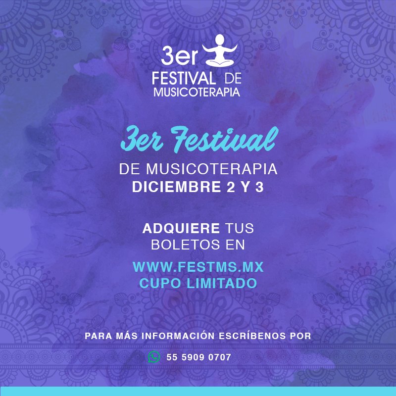 FestMusicoterap's tweet photo. Conciertos, meditaciones y terapias para liberar tu espíritu y encontrar el bienestar para este 2018. ¡Te esperamos! https://t.co/SFdKvccD2D https://t.co/2XR2OlQvYD