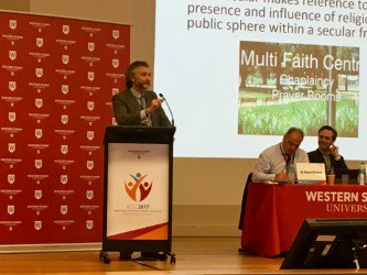 westsydunews's tweet photo. "Almost half of the Muslim students across NSW surveyed reported being called names or insulted on the basis of religious identity," says @AdamPossamai #ACCC2017 hosted by @westernsydneyu #unlimited https://t.co/dVvyOnvbkc https://t.co/xBSBkmqVcq