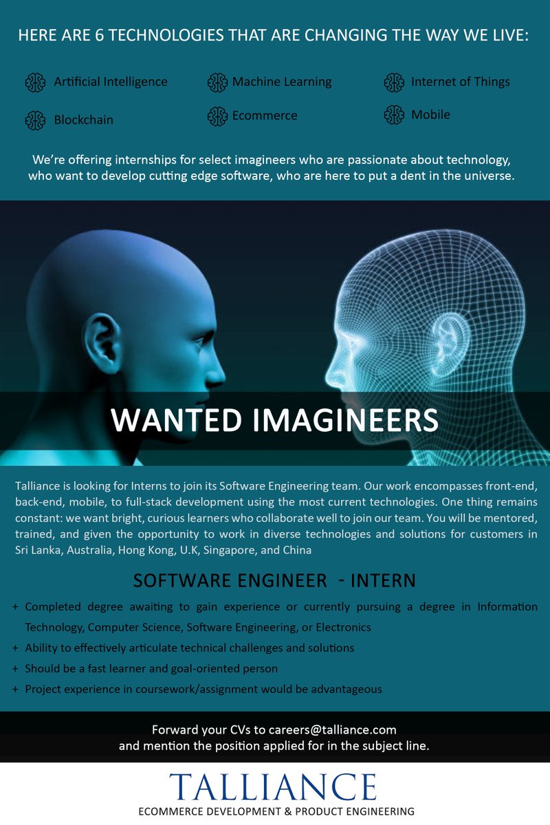 We are hiring @ Talliance! ... Software Engineer - INTERN