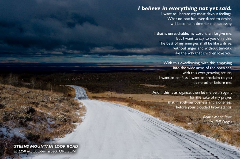 cliffcrego's tweet photo. #PoemsToLiveBy #RILKE Out doing #wilderness
fieldwork, I talk abt a new way of looking at,
and doing, #poetry -- as a movement of living sound,
as a movement of the energy of insight:
"I believe in everything not yet said"
mp3 https://t.co/VbNsmCKFQ4
via @cs_newmusic https://t.co/OfBXs4hknT