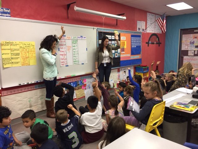 DonnaLimon's tweet photo. Got to team-teach with one of my favorite teachers today!   Kindergarten &amp; 3rd grade students rock!   #CWUEDAD583 https://t.co/2TXHztdfYf