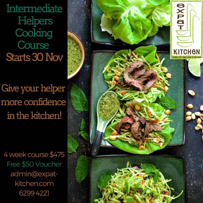 Expat_Kitchen's tweet image. Stepping stones to better food - starting on 30th November, dinners will get  a whole lot better! #intermediatecooking #helpercooking #maidcooking #expatkitchensg #cookingschoolsg