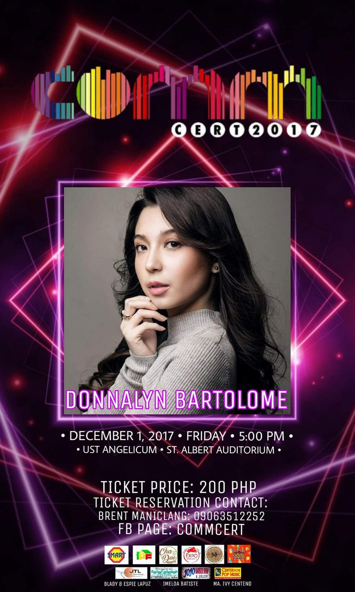 CommCert's tweet photo. Tara na't manuod ng #CommCert2017 para sa isang kakaibabe na Commcert experience, with Donnalyn Bartolome! See you there! π
Ano pang hinihintay mo? Bigyang kulay ang unang araw ng Disyembre mo! π #DonnalynBartolome
Ticket inquiries:
Brent Maniclang (0906 351 2252) https://t.co/TK7iQvIuBt