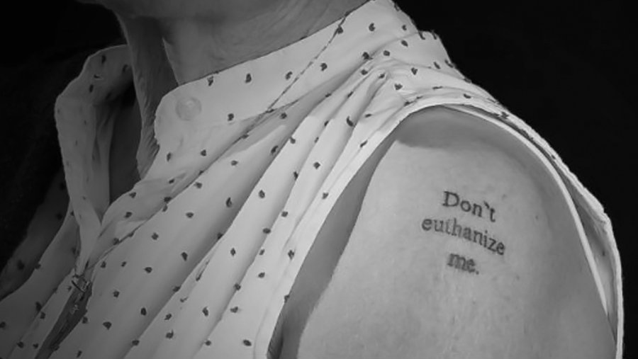 Controv76134846's tweet photo. Time to get you #noeuthanasia #tattoo as #Victoria speeds through a new death bill #VAD #springst #auspol #vicpol #novad @Hope @supportnotsuicide #caringnotkilling #slipperyslope https://t.co/hxIzhIm71L