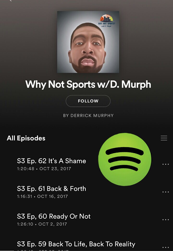 ItsDMurph's tweet photo. Just want to take time to thank everybody for their support, everyone who listens plus the featured guest who appeared on the show helping #WhyNotSports grow! The podcast has been added to @Spotify. What a 2017 @TurntUpRo 🙏🏾!! #itsdmurph #sportsculture https://t.co/haNRrh5lEe