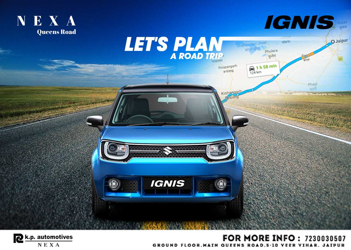 kp_nexa's tweet photo. Let's Plan a Road Trip #Bornoriginal #noneofakind #different #exciting #getsettogroove #customizeyourignis #Nexaservice #Nexaapp #Nexalifestyle #kpnexa #queensRoad #Ignis https://t.co/zrNKmVMtXs