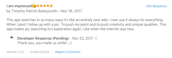 traversient's tweet image. #Love it when we see these #app #reviews that just make us smile and be happy. 😇 @picTrove @AppStore