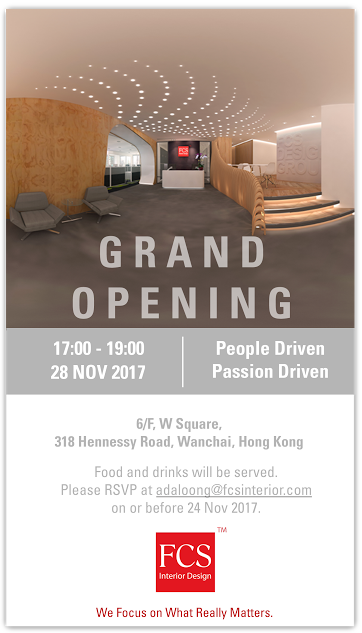 fcs_interior's tweet photo. ** SAVE THE DATE! 28th November 17-19h **

We would like to invite you to the GRAND OPENING of FCS Interior Design's NEW office: 6/F W Square, 318 Hennessy Road

Please RSVP at adaloong@fcsinterior.com. Thank you! https://t.co/xbsmNGZhN5