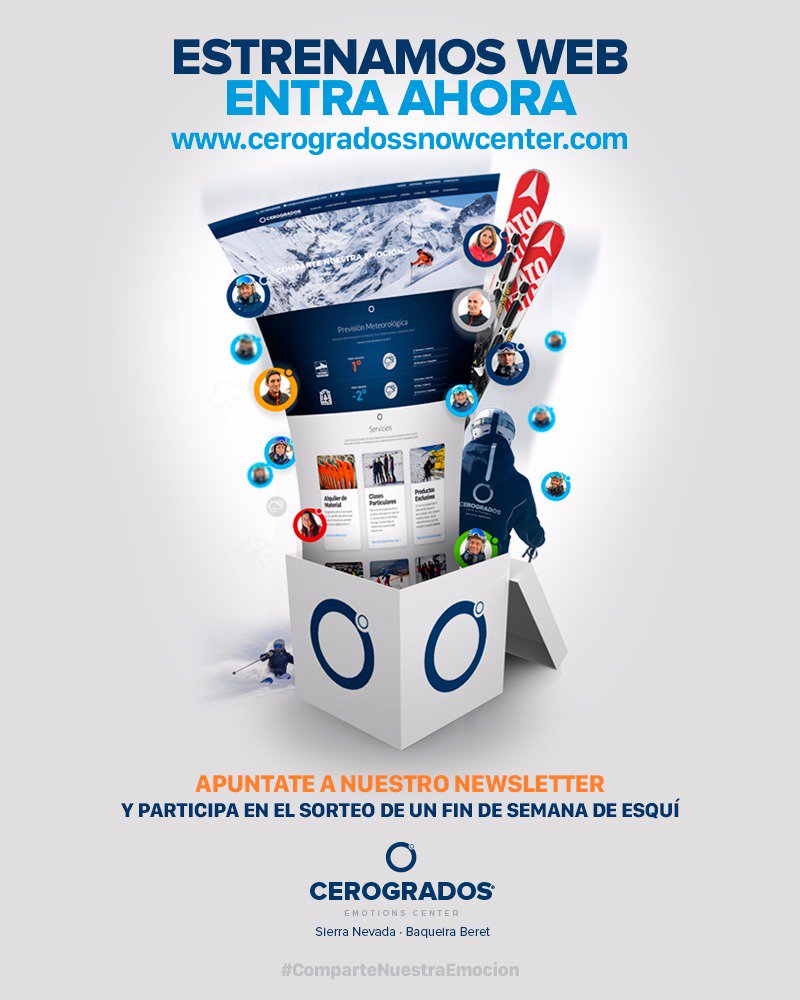 cerogradoscente's tweet photo. VISITA NUESTRA NUEVA PAGINA WEB y participa en el sorteo de un viaje de esqui en #SierraNevada y otro en #BaqueiraBeret.
https://t.co/AMF9qln2xk
# ComparteNuestraEmocion
#CerogradosCenter
#SierraNevada
#BaqueiraBeret https://t.co/Lijzek9YcM