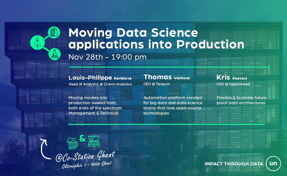crunchanalytics's tweet photo. Next Tuesday Crunch is hosting the upcoming Data Science Ghent meetup. Check out this incredible line-up: @LouisPhilippeK , @TVanhove & @peeterskris
Beers & Pizza are on us! #datascience #MLAcademy #modelsintoproduction @DSGhent https://t.co/SZC7rWkT1q