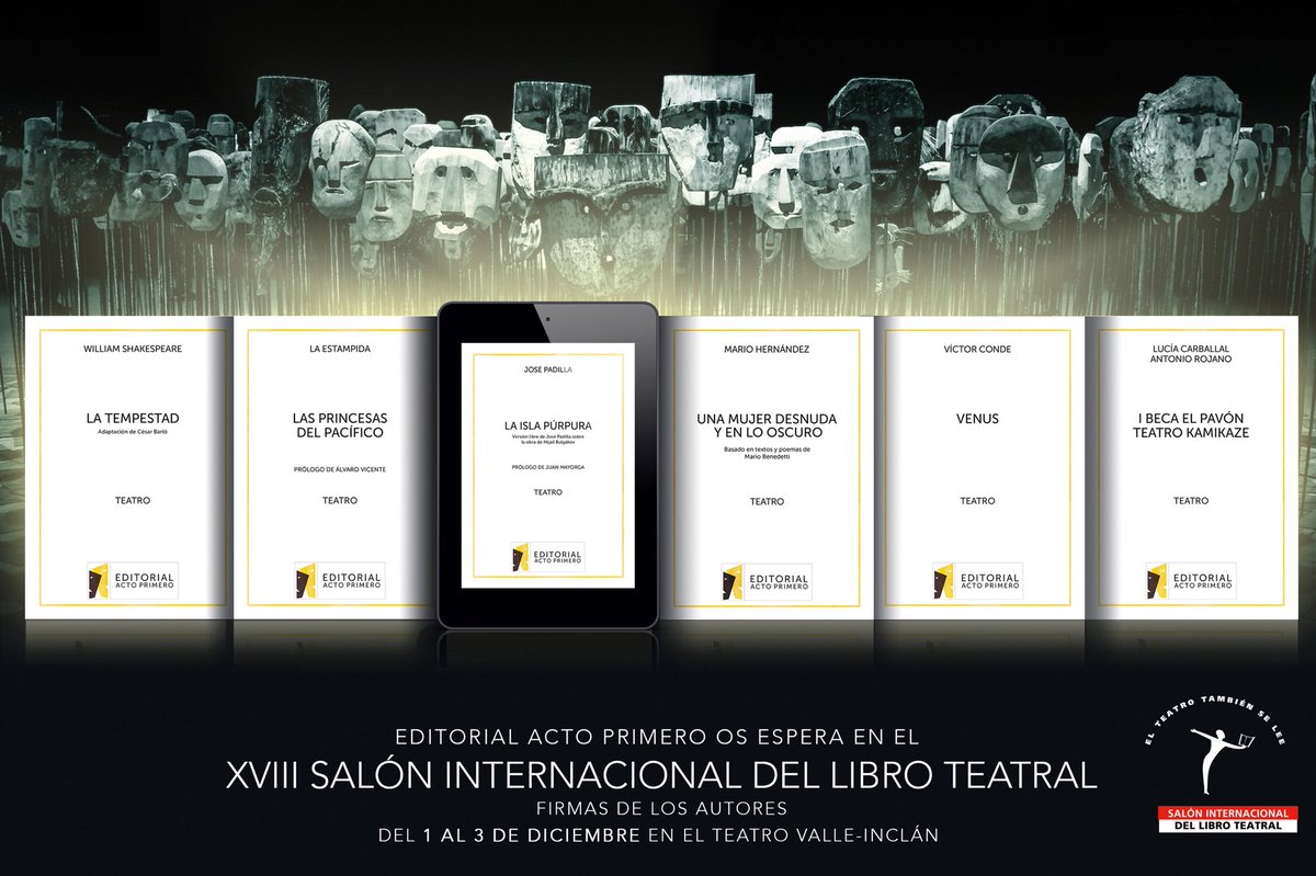 Contando los minutos para nuestro primer Salón Internacional del Libro Teatral. Os esperamos del 1 al 3 de diciembre en <a href="/centrodramatico/">CDN</a> (Teatro Valle Inclán). Presentamos novedades y nos acompañarán nuestros #autores firmando #libros