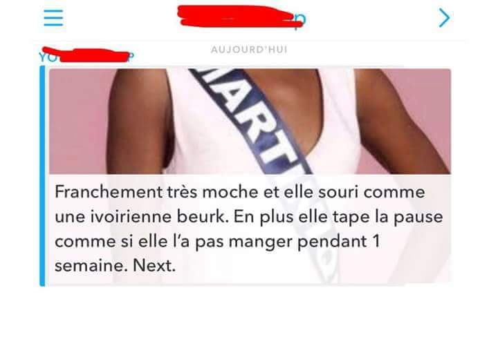 MissLagozi's tweet photo. Je suis ivoirienne et j'aimerais savoir qu'est-ce que notre sourire a de monstrueux? 
Je suis africaine et j'aimerais savoir ce que notre peau a de sale? 
Elle merite d'être vendue en #libye et  violée parce que vous l'a trouvé pas belle?
Ce monde est de plus en plus decevant!😢 https://t.co/UblpxAVNJL