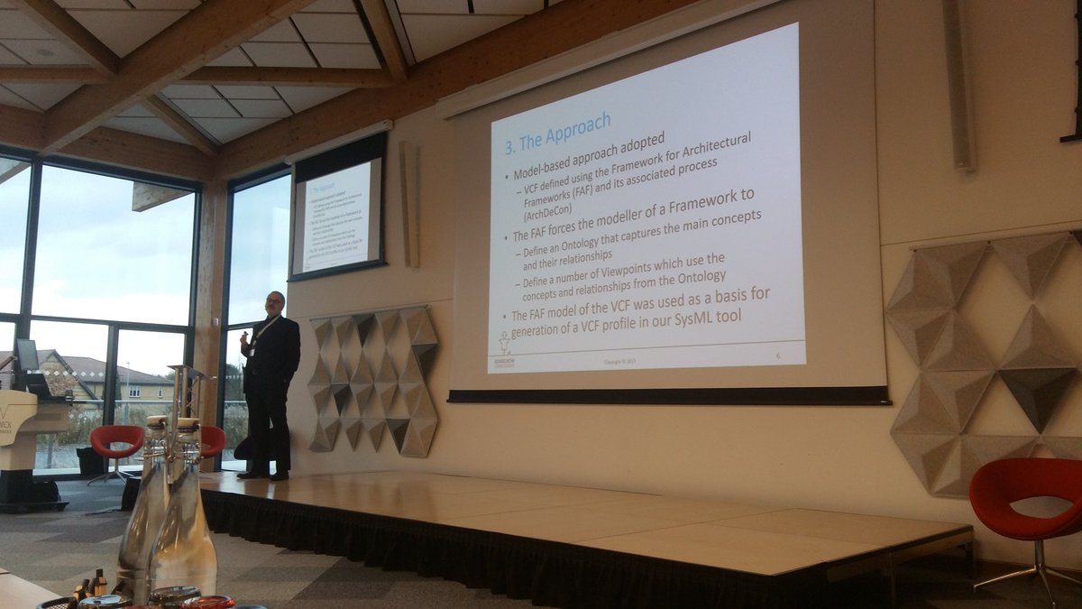 HolistemLtd's tweet photo. At #ASEC2017 @incoseuk , following great presentation on modelling 19th century steam pumping station, @Scarecrow_MBSE Simon Perry applies modelling to organisations value chain. https://t.co/ZyyFDGi552
