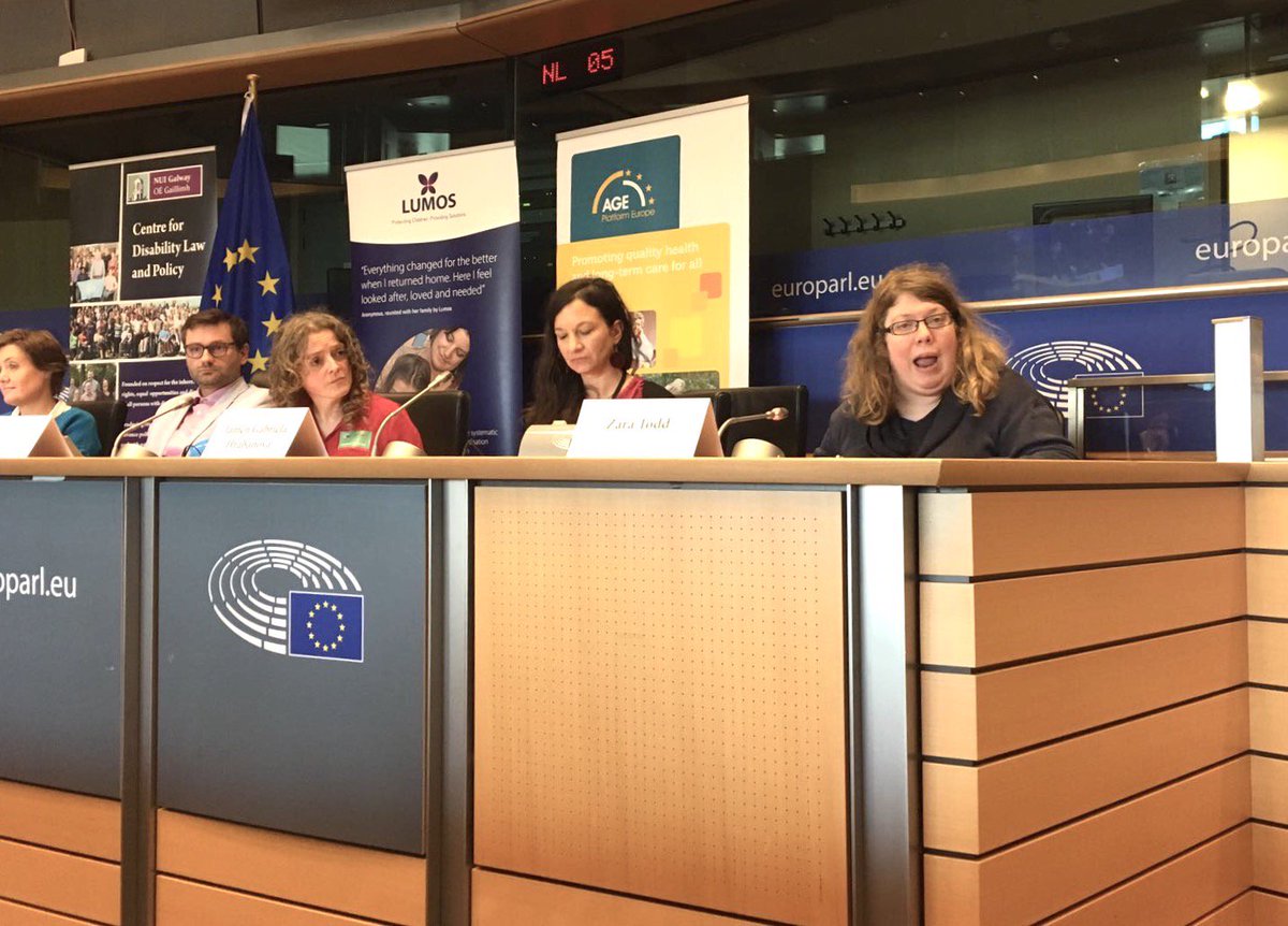 lumos's tweet photo. "Structural funds are about the kind of Europe we want...Independent living is about having control over your life, about living within your community, with your family." @toddles23 @ENIL_EU #FutureofEurope #communitylivingforall #CLEreport https://t.co/nciwQLg21u