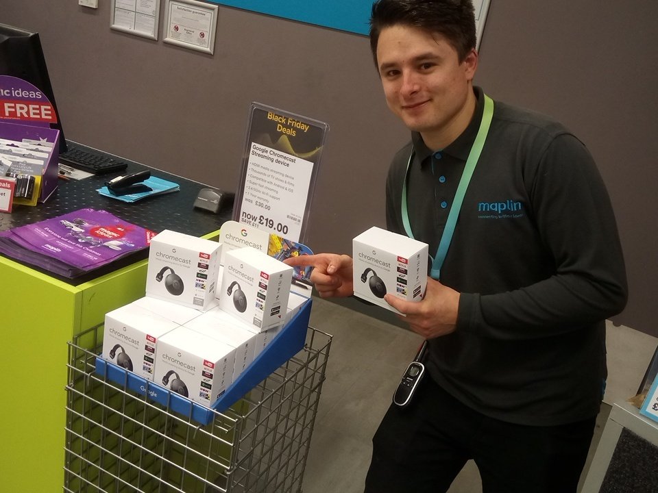 Maplin_SWA's tweet photo. Google Chromecast now only £19 at #maplin #Swansea
Pick up yours today! https://t.co/cRcG0hay12
