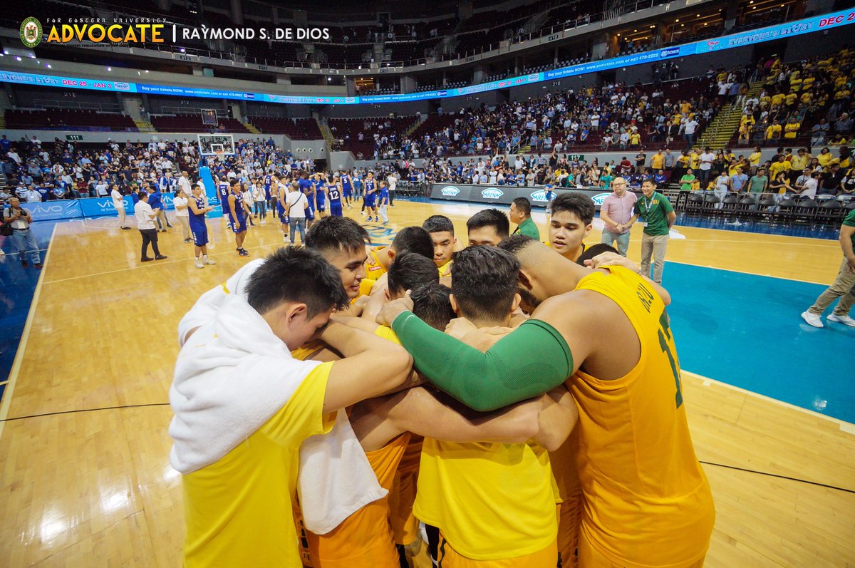 The Far Eastern University Tamaraws huddle together for one last time in their last UAAP Season 80 game after giving the Ateneo De Manila University Blue Eagles one big fight, 84-88.
#FierceTamaraws #BeBrave