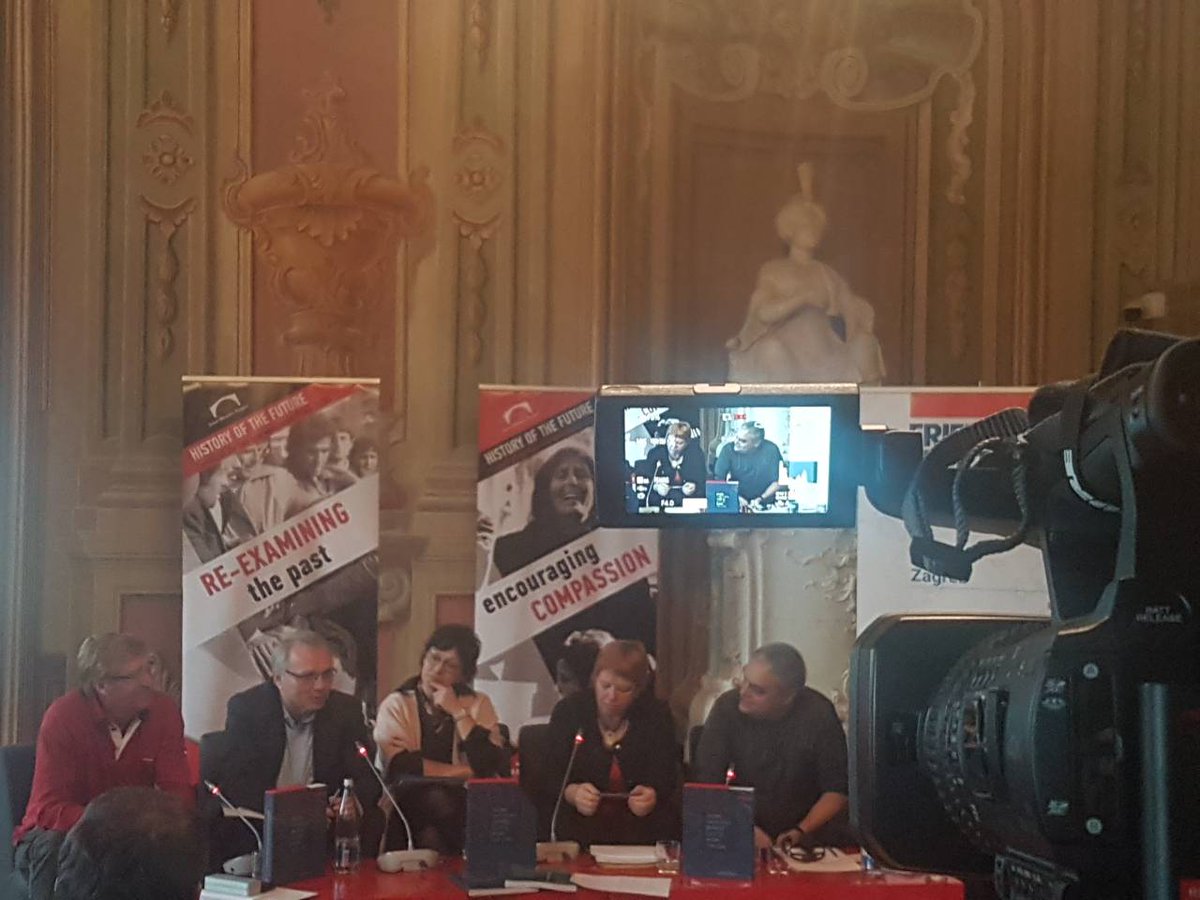 CDRSEE's tweet photo. Another successful launch of the two new #JointHistoryProject books has just come to an end. Our warmest thanks to our distinguished guests, @FES_SOE and the @MuzejNZS for their contribution. Thank you to the Slovenian audience and #media for welcoming our initiative. https://t.co/elQ4Ya2lET