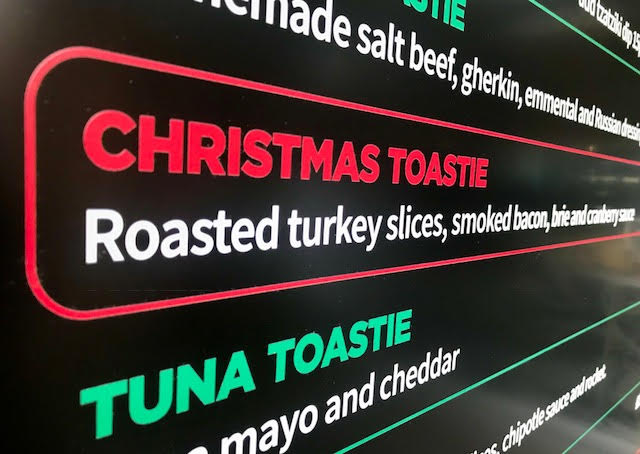 hatchStA's tweet photo. Back this week xmas toastie at the maltings
Christmas burger on the hill
#turkey #bacon #brie #cranberry https://t.co/P0CX61hobI