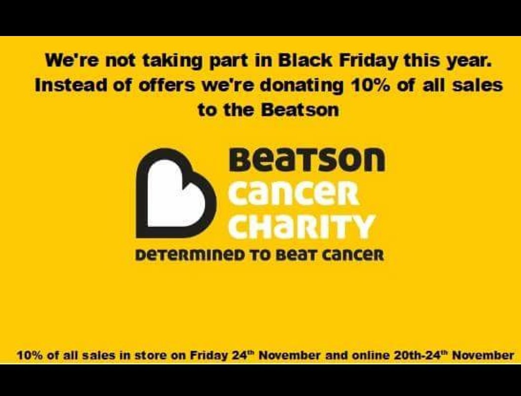 We are choosing to do something more positive this Friday....
#notoblackfriday #indiefriday @Beatson_Charity