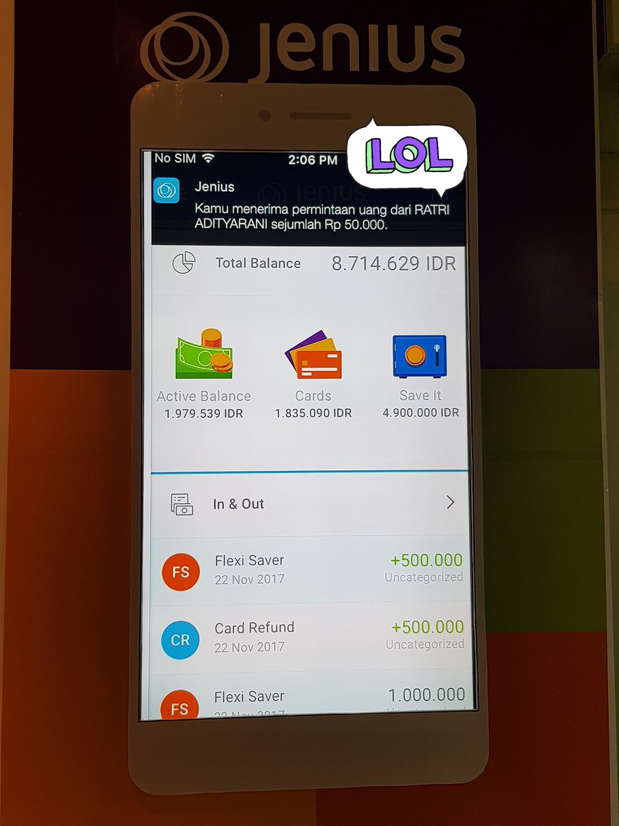 uttha's tweet photo. @JeniusConnect Hari ini launching @JeniusConnect #HiJeniusBDG, jadi katanya se-Bandung udah bisa pakai layanannya.
Fak ada notif minta transfer :))))) https://t.co/Y9a6JBhUDx
