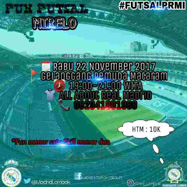 Bagi yg mau memberi bantuan utk korban banjir di Lombok Timur bisa datang nanti mlm saat fun futsal. <a href="/Madrid_Indo/">Peña Real Madrid de Indonesia</a>