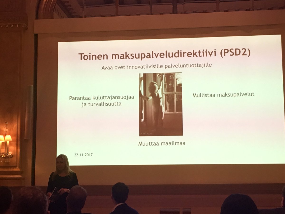 MutanenJuha's tweet photo. Hanna-Mari Manninen: PSD2 ja uudet liiketoimintamallit #dittis #digitalisaatio https://t.co/T05gppyRgJ